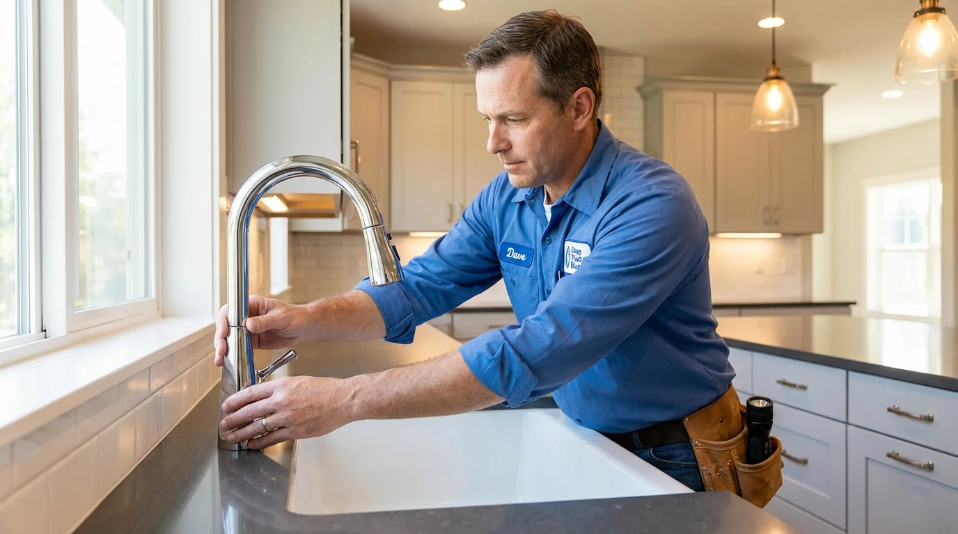 Kitchen faucet installation by Johns Plumbing LLC in Portage